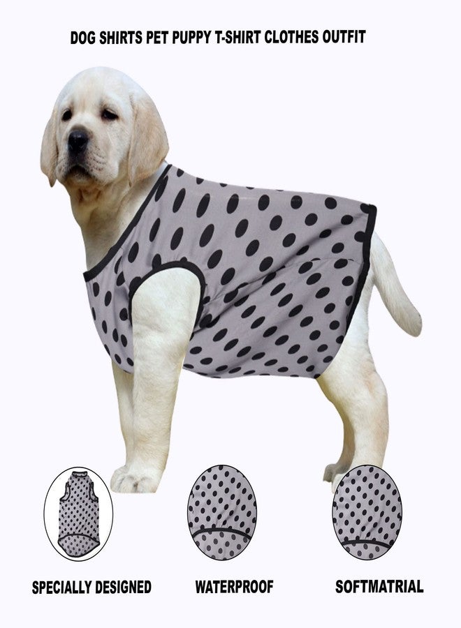 Western Era Funky Soft Cotton Dog T-Shirt, Comfortable Dog Clothing, Sleeveless Vest Puppy Outfit, Apparel (Polka Grey) (XXXLarge) (30 inches) - Image 2